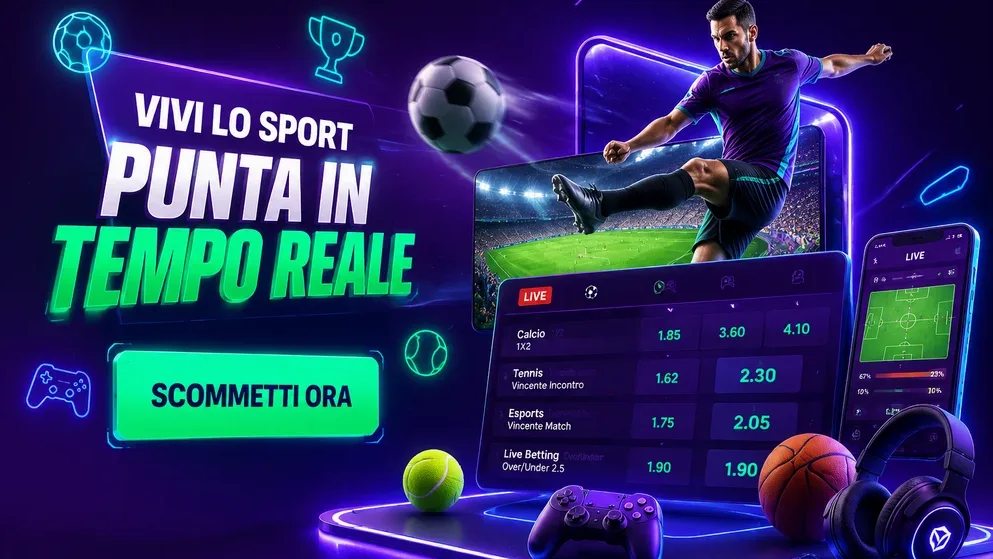 campo da calcio con schermo scommesse live