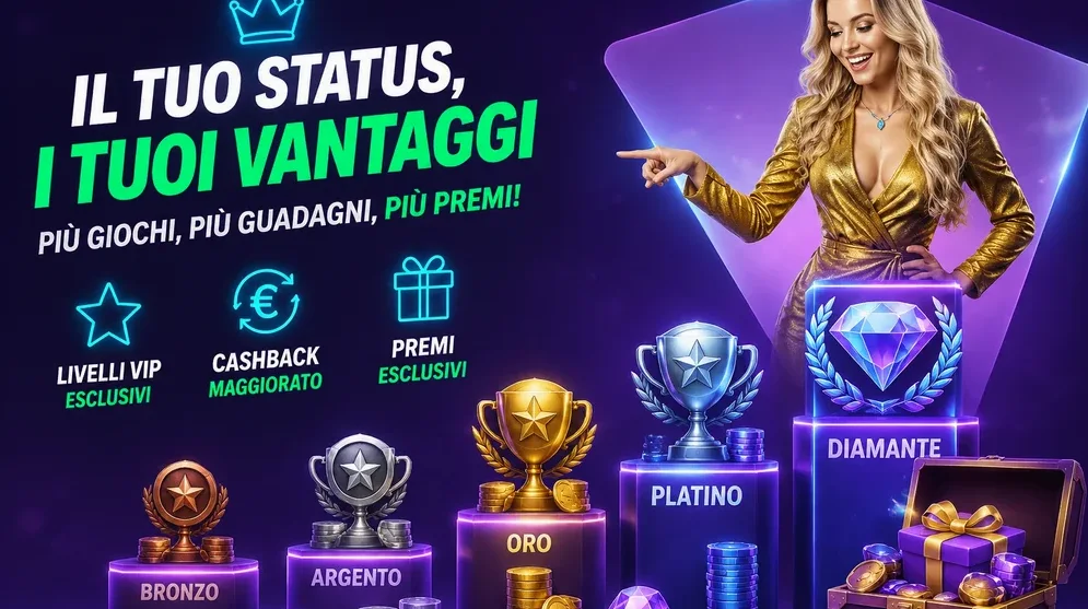 scala di livelli VIP con trofei e premi